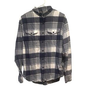 American Eagle Shirt Mens SZ Medium | Blue Plaid Flannel Long Sleeve Shirt